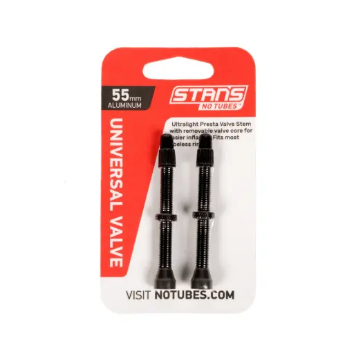 [SN-AS0151] VALVULA STAN´S ALU V/F 55MM NEGRAS (TARJETA 2PZAS)